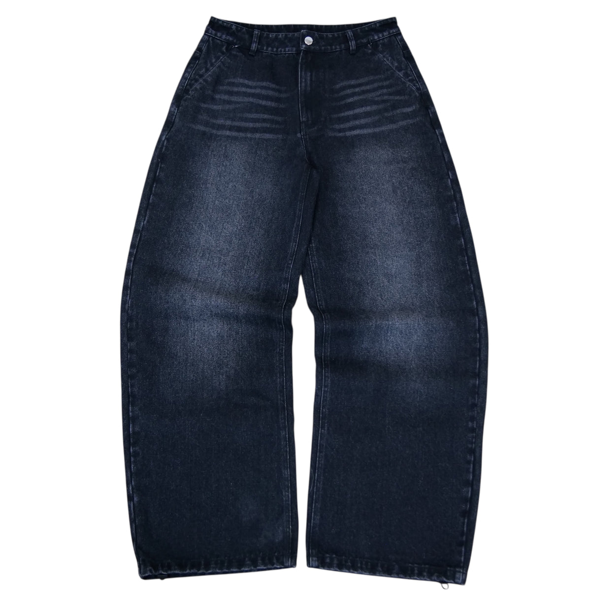 WASHED BLACK BAGGY JEANS