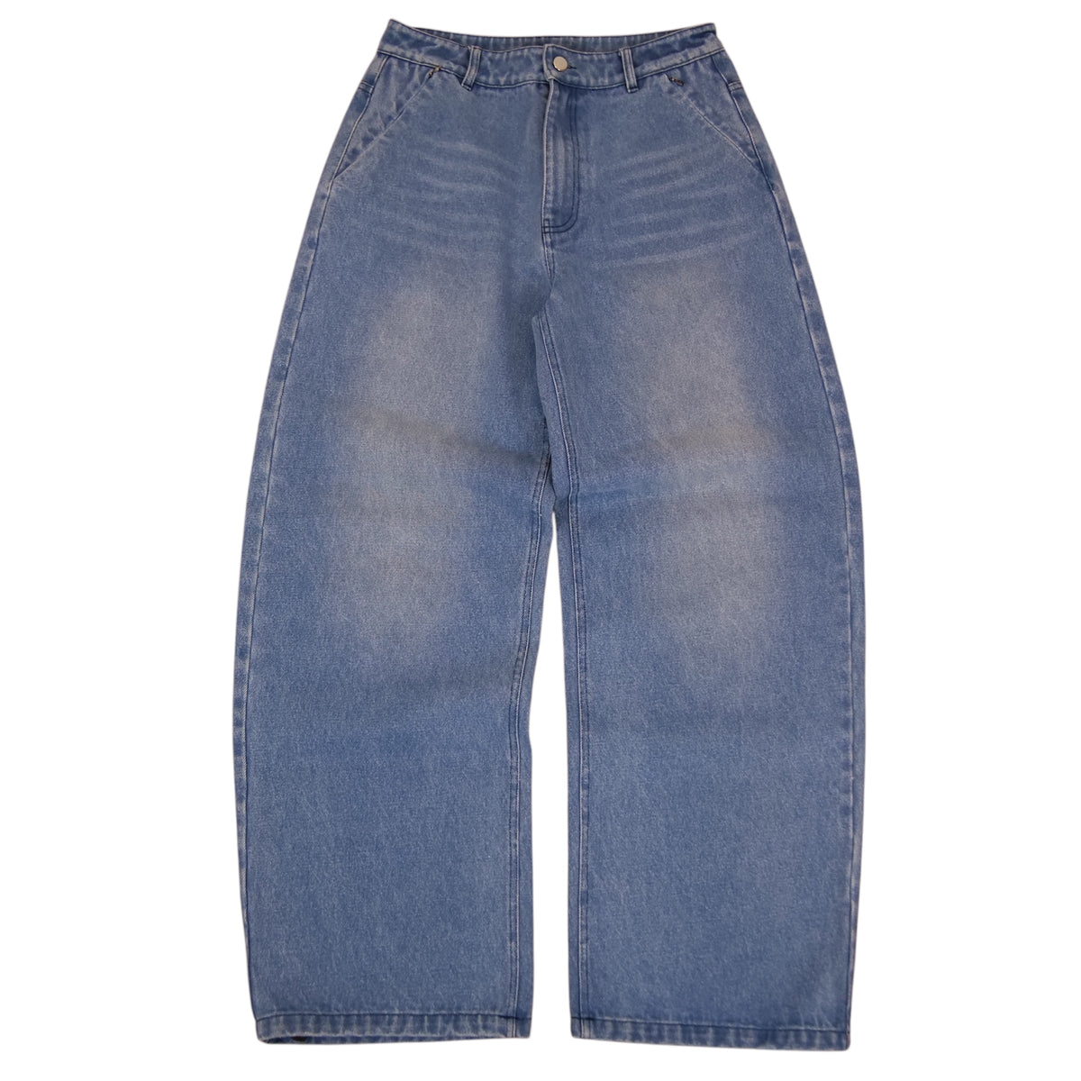 WASHED BLUE BAGGY JEANS