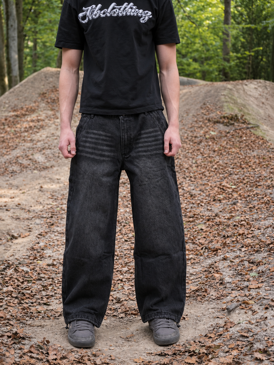WASHED BLACK BAGGY MTB JEANS